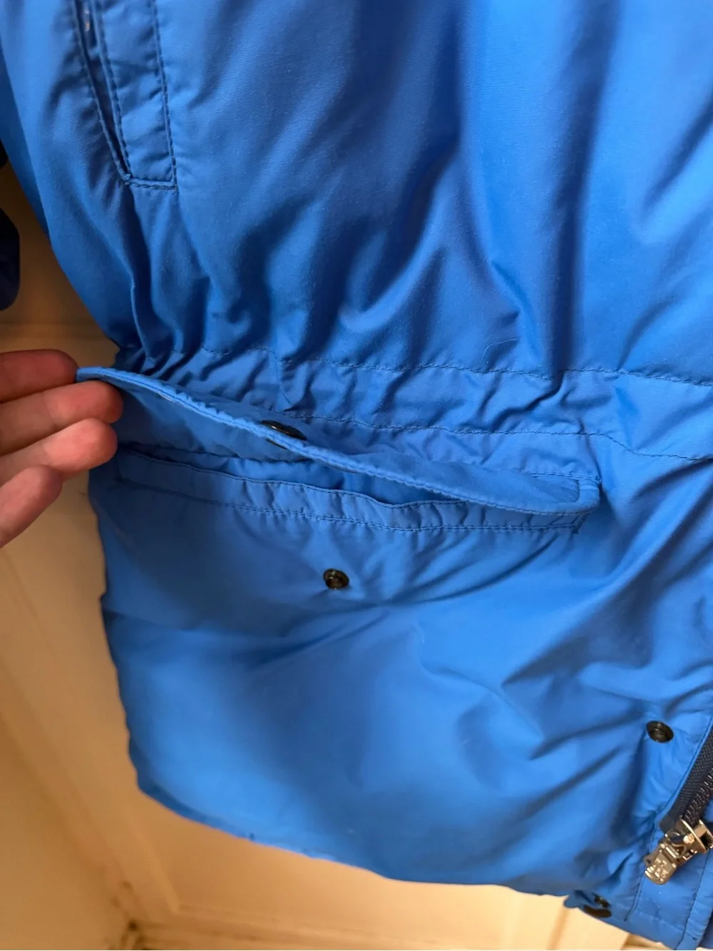 Vintage The North Face Blue Down Parka Jacket w/ Removable Hood – Men’s Large